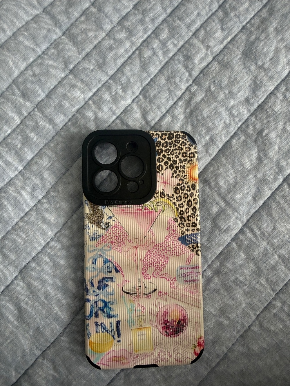 iPhone 13 Pro Pink Graphic Cocktail Leopard Print Phone Case